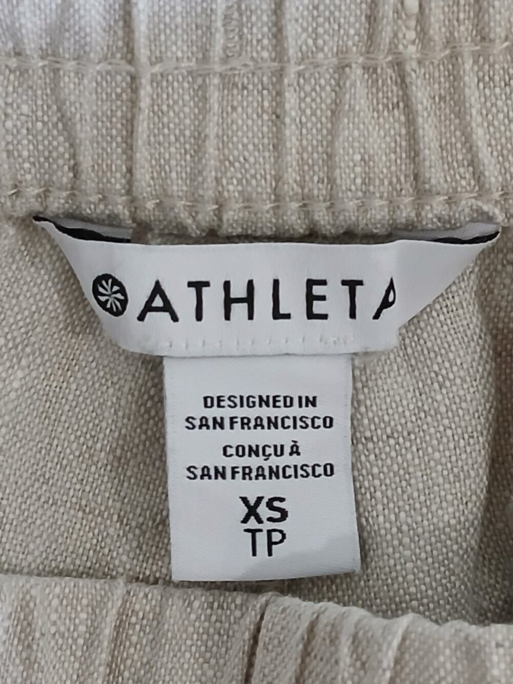 Athleta Retreat High Rise Wide Leg 100 % Linen Pant Inseam 31" Size XS - Picture 7 of 9